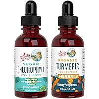 MaryRuth Organics Chlorophyll Liquid Drops + Turmeric Curcumin Supplement 2-Pack Bundle | Energy Boost, Immune Support, Detox and Cleanse, Joint Support | Vegan, Non-GMO