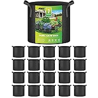 iPower 20 Pack 7 Gallon Grow Bags, Garden Planting Nonwoven Fabric Pots with Reinforced Handle, Heavy Duty and Aeration Planter Pot for Tomato, Fruits, Vegetables and Flowers