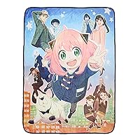 JUST FUNKY Spy x Family Manga Anime Anya Loid Yor Forger Yuri Damian Plush Fleece Soft Throw Blanket | Spy x Family Merch 60