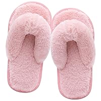 Kids Flip Flop Slippers Soft Plush Fuzzy House Home Thong Slippers for Boys and Girls Open Toe Indoor Outdoor Warm Comfy Slip On