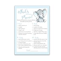 BLUE ELEPHANT Baby Shower Game — WHAT'S ON YOUR PHONE Baby Shower Game — Pack of 25 — BOY Baby Shower Games, Cute Blue Polka Dot Baby Elephant Baby Shower Game, Baby Boy Shower Activity, SKU G501-PHN