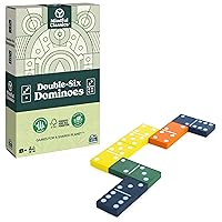 Double-Six Wood Dominoes Set Sustainable Classic Games with Wood Storage Case, for Adults and Kids Ages 8 and up