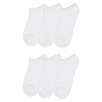 Trimfit Unisex Kids No Show Sport Liner Comfortoe Socks (Pack of 6), White, XXS