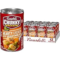 Campbell's Chunky Hearty Chicken with Vegetables Soup, 18.6 oz. Can (Pack of 12)