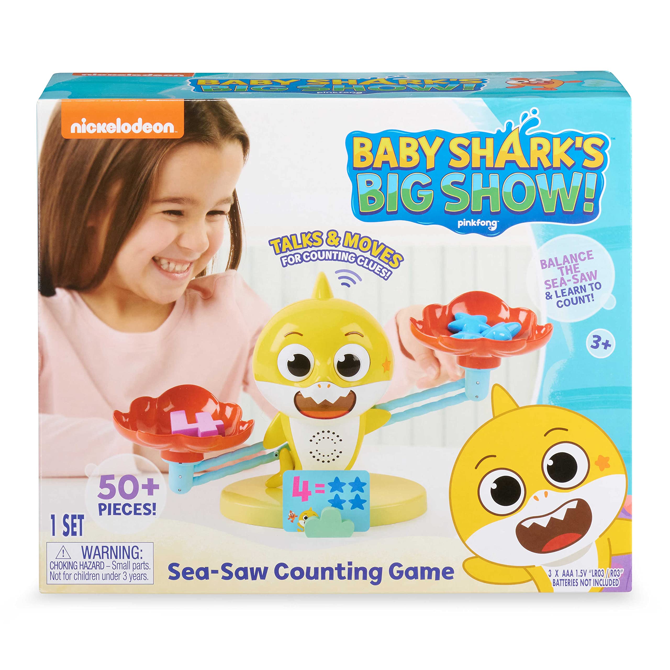 WowWee Baby Shark's Big Show! Sea-Saw-Counting Game – Educational Toy for Toddlers – Kids Math Toys