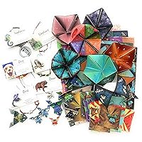 Smiling Wisdom - Bulk Bundled Party Favor Animal Pack Gifts - Six Jewelry Gifts and Huge Lot of Origami Games - Assorted Fun Surprises (6)