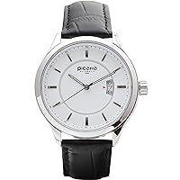 PICONO Royal Monarch Time and Date Water Resistant Analog Quartz Watch - No. 1301 (Silver/White)