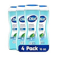 Dial Body Wash, Refresh & Renew Spring Water, 16 fl oz, Pack of 4