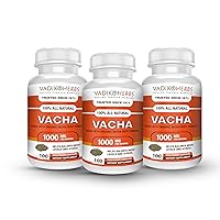 Certified Organic Vacha (Rhizome) (Acorus Calamus) Powder 3 Bottles Capsules | Recommended as a Brain Tonic, which Improves Memory
