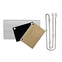 Constance Long Wallet Strap Insert Constance Conversion Kit with Gold Chain Constance Long Wallet Insert Wallet on Chain (Black, 120cm Silver Chain)