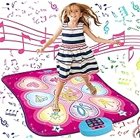 SUNLIN Dance Mat - Dance Mixer Rhythm Step Play Mat - Dance Game Toy Gift for Kids Girls Boys - Dance Pad with LED Lights, Adjustable Volume, Built-in Music, 3 Challenge Levels (35.4
