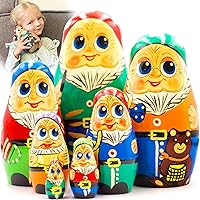 AEVVV Russian Nesting Dolls Set of 7 pcs - Russian Dolls with Seven Gnomes Figurines from Tale Snow White and The Seven Dwarfs - Seven Dwarfs Nesting Dolls