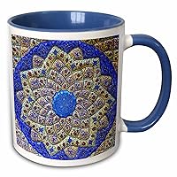 3dRose Ancient Arab Islamic Designs Blue Pottery Madaba Jordan - Mugs (mug_312780_6)