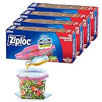 Ziploc Gallon Food Storage Bags, Stay Open Design with Stand-Up Bottom, Easy to Fill, 30 Count (Pack of 4)