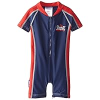 Baby Banz Boys' One Piece Swimsuit, Navy/Red, 0-3 Months