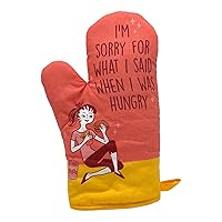 Im Sorry for What I Said When I was Hungry Oven Mitt Funny Hangry Apology Novelty Kitchen Pot Holder Funny Graphic Kitchenwear Funny Food Novelty Cookware Multi - Oven Mitt