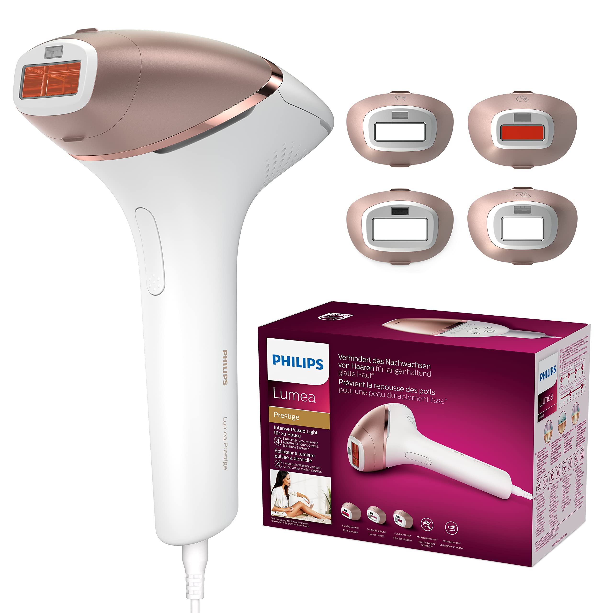 Mua Philips Lumea Prestige IPL - Hair Removal Device with 4 Intelligent  attachments, Hair Removal for Women and Men (Model BRI948/00) trên Amazon  Anh chính hãng 2023 | Giaonhan247
