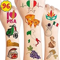 Italy Temporary Tattoos Sticker for Kids Birthday Party Supplies Decorations Party Favors 85PCS Tattoo Italian Flag Inspiring Italy Travel Themed Cute Kids Boy Gifts Ideal School Prizes Rewards