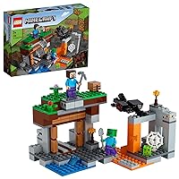 LEGO 21166 Minecraft The Abandoned Mine Building Toy, Zombie Cave with Slime, Steve & Spider Figures, Gift idea for Boys and Girls Age 7 Plus