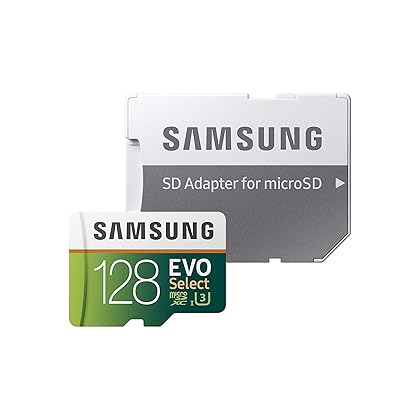 SAMSUNG (MB-ME128GA/AM) 128GB 100MB/s (U3) MicroSDXC EVO Select Memory Card with Full-Size Adapter