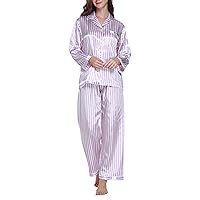 Lavenderi Women's Long Sleeve Premium Satin Pajama Set