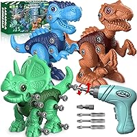 Laradola Dinosaur Toys for 3 4 5 6 7 8 Year Old Boys, Take Apart Dinosaur Toys for Kids 3-5 5-7 STEM Construction Building Kids Toys with Electric Drill, Party Christmas Birthday Gifts Boys Girls