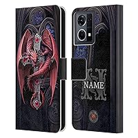 Head Case Designs Officially Licensed Custom Customized Personalized Anne Stokes Gothic Guardians Art Leather Book Wallet Case Cover Compatible with Oppo Reno8 4G