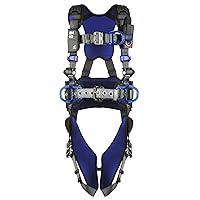 3M 1113160 DBI-SALA ExoFit X300 Comfort Construction Climbing Positioning Safety Harness Fall Protection, Aluminum Back, Front, Hip D-Rings, Auto-Locking Quick Connect Leg and Chest Buckles, X-Large