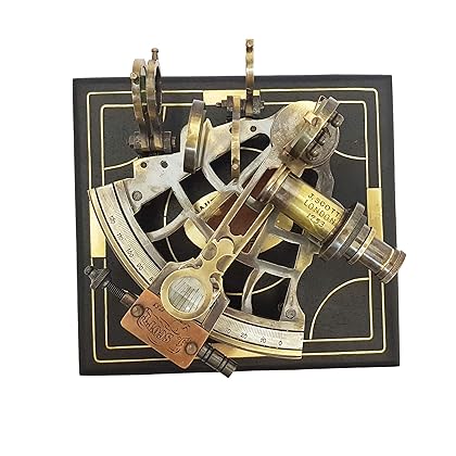 Brass Nautical Sextant Brass Navigation Instrument Sextante Navegacion Marine Sextant in Hardwood Box