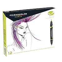 Prismacolor Premier Double-Ended Art Markers, Fine And Brush Tip, Adult Coloring, 12 Pack