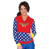 RUBIE'S COSTUME COMPANY Women's DC Comics Wonder Woman Fitted Hoodie Medium/Large