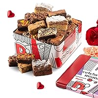 Celebrate Moms Assorted Brownies & Crumb Cake Gift Tin 3Lbs - Delicious, Fresh Baked Snacks, Chocolate Fudge Slices, Brownies Gift Basket - Gourmet Mothers Day Food Gift For Everyone