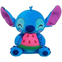Just Play STITCH Disney Small Plush Stitch and Watermelon, Stuffed Animal, Blue, Alien, Officially Licensed Kids Toys for Ages 2 Up