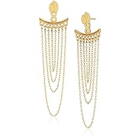 Satya Jewelry Gold Plated Petals Chain Earrings Jacket