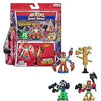Legends of Akedo Beast Strike - Official Rules Claw Strike Starter Pack - 3 Mini Battling Warriors with Training Practice Piece and Exclusive Joystick Controller