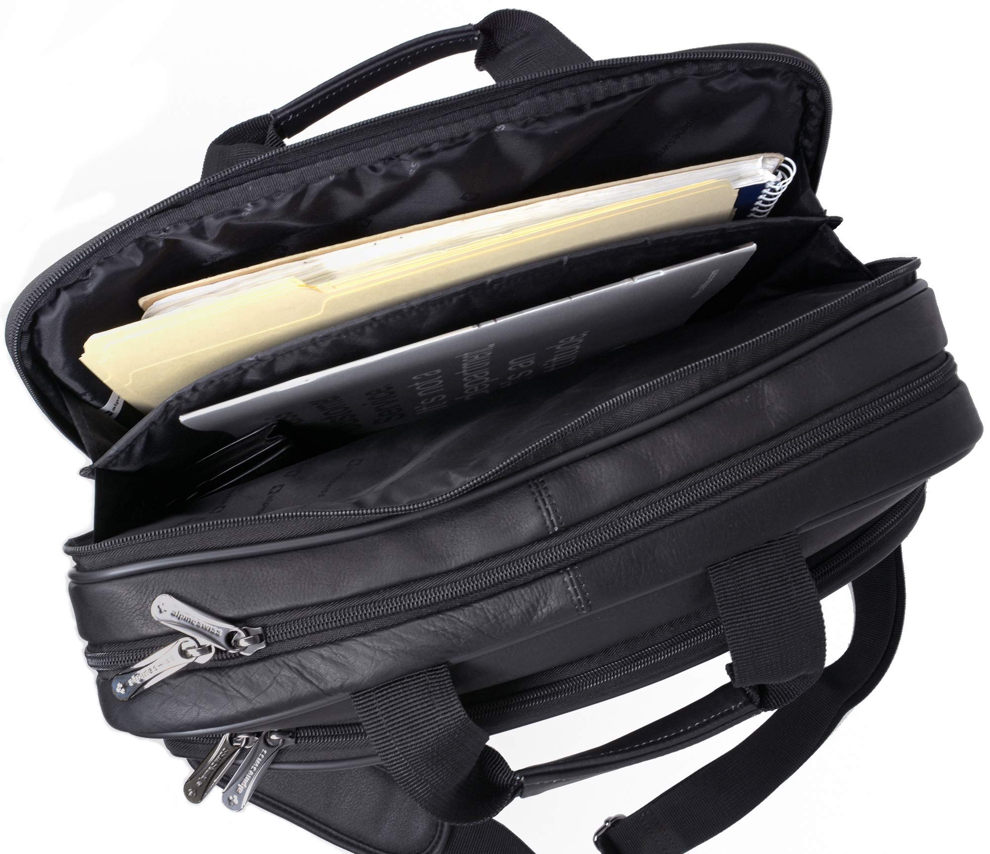 Alpine Swiss Men's Sloan Slim 14.1” Laptop Backpack Top Grain Leather -  YouTube