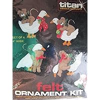 Ducks and Teddy Bear Felt Applique Ornament Kit