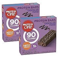 Protein One 90 Calorie Bars, Chocolate Fudge, Keto Friendly, 5 ct box (2 Pack) Simplycomplete Bundle For Kids Snack, Value Snacking at Home Gym Hiking School Office or with Friends Family