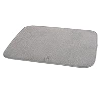 OGGI Absorbent, Reversible Microfiber Dish Drying Mat for Kitchen, Dish Drying Pad, 16 Inch x 18 Inch, Large, Gray