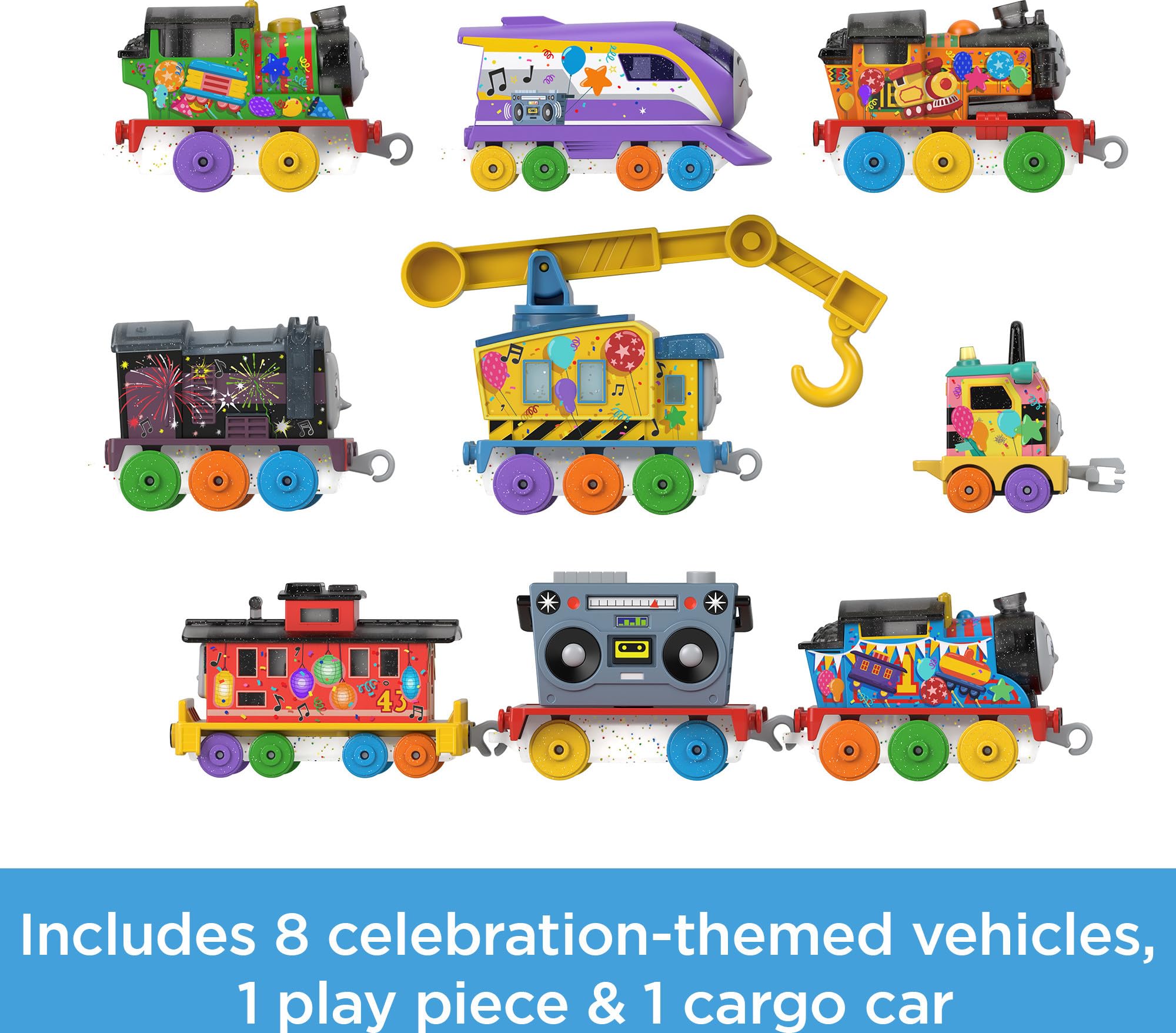 Thomas & Friends Toy Trains Gift Set Thomas’ 7 Days of Surprises, 10-Piece Diecast Vehicles with Cargo for Kids Ages 3+ Years
