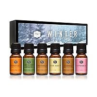 Fragrance Oil Winter Set | Cinnamon, Gingerbread, Sugar Cookies, Harvest Spice, Peppermint, and Christmas Wreath Candle Scents for Candle Making, Freshie Scents, Soap Making Supplies
