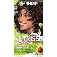 Hair Color Nutrisse Nourishing Creme, 33 Darkest Golden Brown (Caramel Fudge) Permanent Hair Dye, 1 Count (Packaging May Vary)