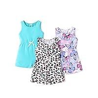 PATPAT 3 Packs Girls Cute Pink Romper Overalls Jumpsuits Kids Teens Preppy Clothes Pants For Girls Kids 5-6 Years