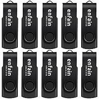 Enfain 10-Pack of 64GB USB 3.0 Flash Drives, Write 25MB/s Read Speed up to 90MB/s Thumb Drive (All Black)