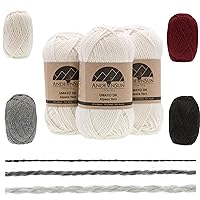 [ Set of 3 Small Gorgeous Skeins ] Alpaca Yarn Blend [ Umayo ] [ DK ] #3 (5.25 Ounces/150 Grams Total) Lovely and Soft to Enjoy Knitting - Crocheting - Weaving [ Ivory ]