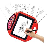 Lexibook, Miraculous Ladybug Cat Noir, Drawing Projector, 4 Stamps, 10 templates, Lighting Screen, 1 Pen Included, Artistic and Creative Toy for Girls and Boys, Red/Black, CR310MI