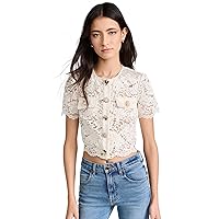 Women's Cream Cord Lace Top