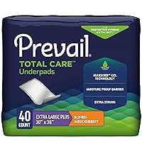 Prevail Incontinence Underpads - Unisex Disposable Underpads for Men & Women - Super Absorbent, 30