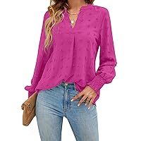 Blooming Jelly Womens Business Casual Tops Long Sleeve V Neck Dressy Office Work Fall Shirt Chiffon Blouse