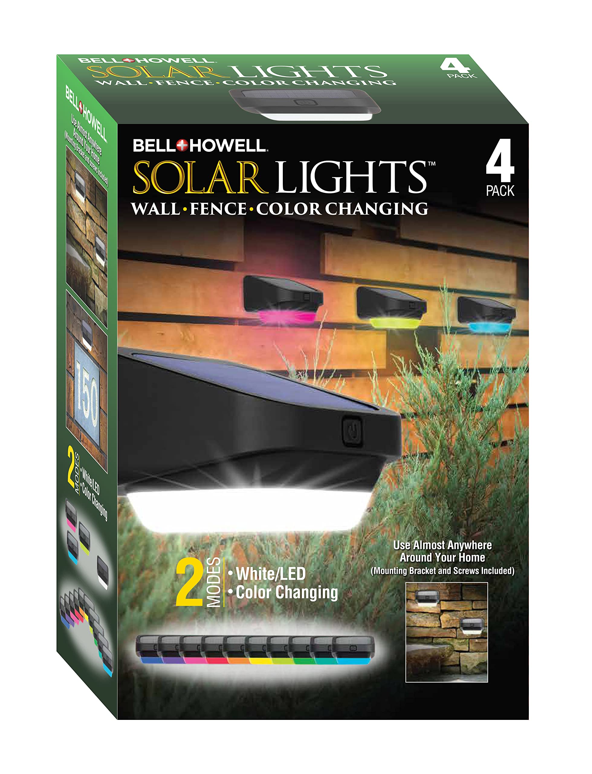 Mua Bell+Howell Solar Deck Fence Lights Outdoor Step Light Waterproof Solar  Fence Lights for Patio, Stairs, Pathway, Porch, Driveway, Yard or Garden  Decor, White/LED Color Glow Lighting Packs trên Amazon